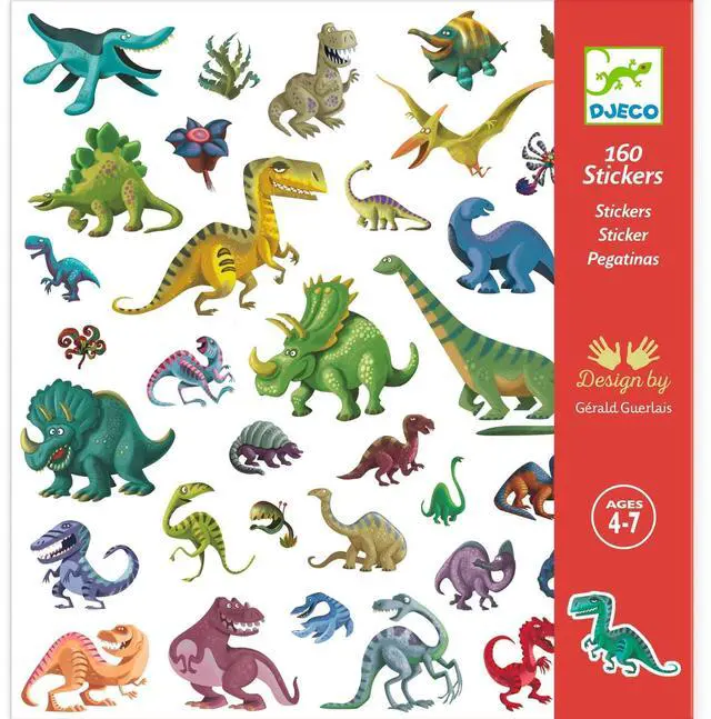 Main image of Djeco DJ08843 Stickers-Dinosaurs Novelty