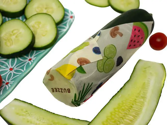 Alt view image 7 of 7 - Buzzee Reusable Food Wraps - Multi 3 Pack Assorted Prints Plastic Free Organic Cotton Beeswax Food Storage