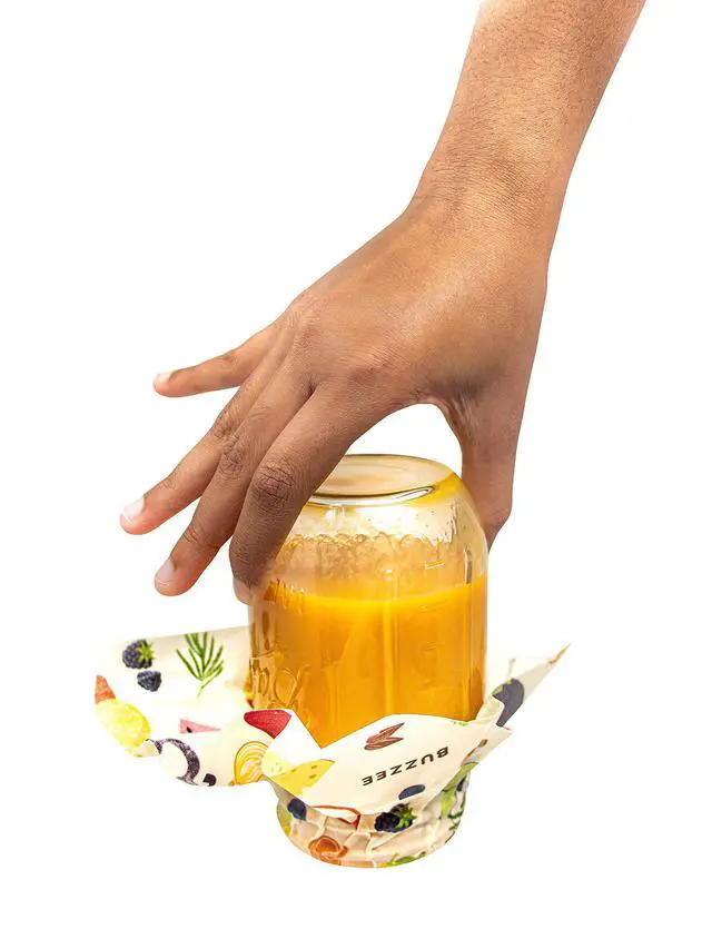 Alt view image 6 of 7 - Buzzee Reusable Food Wraps - Multi 3 Pack Assorted Prints Plastic Free Organic Cotton Beeswax Food Storage