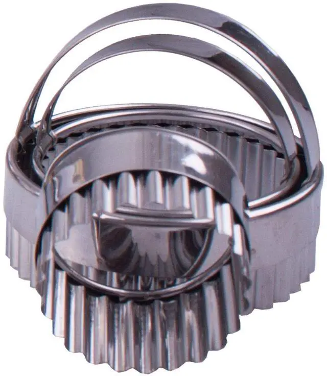 Main image of Appetito Stainless Steel Crinkle Scone Cutters W/Handle Set 3