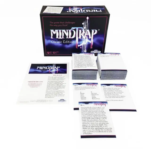 Main image of Outset Media MindTrap Classic Edition Game of Puzzles, Mysteries, Conundrums and Trick Questions - Family Game - Lateral Knowledge Developer - Ages 12 and Up