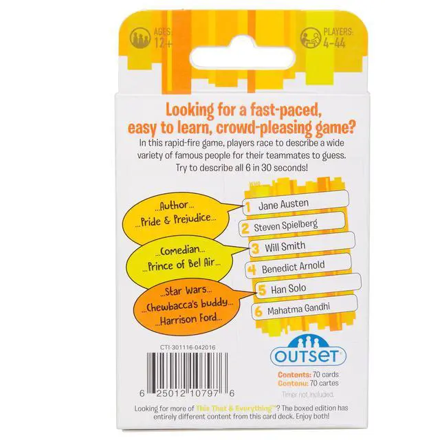 Alt view image 2 of 5 - Outset Media This that and Everything: People Travel Sized Trivia Party Game for 4 or More Players Ages 12 and up