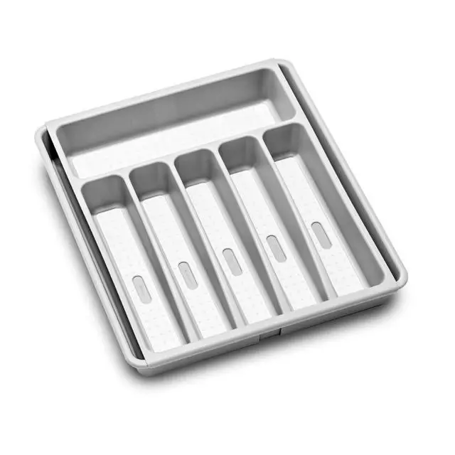 Alt view image 2 of 3 - Madesmart Basic Expandable Cutlery Tray - Soft Grey 4534-11