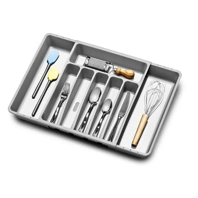 Alt view image 3 of 3 - Madesmart Basic Expandable Cutlery Tray - Soft Grey 4534-11