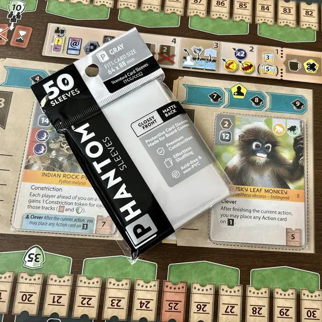 Alt view image 5 of 6 - Phantom Sleeves: Brown Size 43 x 65mm: Matte Front/Back - 50 Pack - Transparent Protective Card Sleeves for Board Games, Trading Cards & Card Games