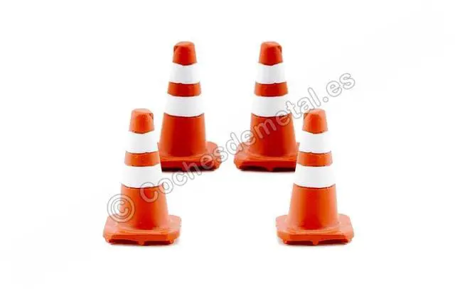 Main image of American Diorama Traffic Cones Accessory Set of 4 Pieces for 1/18 Scale Models