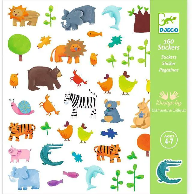 Main image of Djeco Animal Stickers (160 pc)