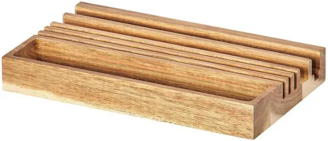 Alt view image 2 of 7 - Gentlemens Hardware Wooden Desk Organiser with Phone Stand - Contains Storage for pens, Business Cards and Other Small Items - 100% Recyclable Packaging.