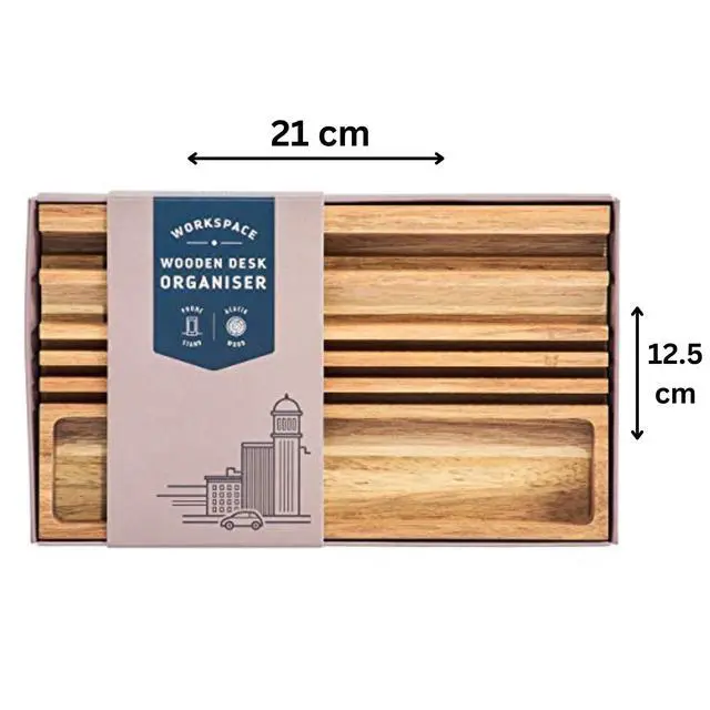 Alt view image 6 of 7 - Gentlemens Hardware Wooden Desk Organiser with Phone Stand - Contains Storage for pens, Business Cards and Other Small Items - 100% Recyclable Packaging.