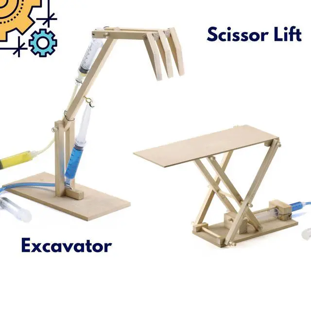 Alt view image 6 of 7 - PATHFINDERS STEM Kit- Hydraulics 4-in-1 Build 4 Hydraulic Machines | Engineering Model Kit for Kids 8+ | Educational Science Toy | Learn Physics & Mechanics | Wooden DIY Project