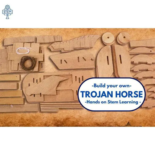 Alt view image 5 of 6 - PATHFINDERS STEM Kit Trojan Horse Model | DIY Wooden Craft Kit for Kids 10-14 | Girls Arts & Crafts STEM Gift | Ancient Greek History Project | Hands-On Educational Toy Engineering and Science