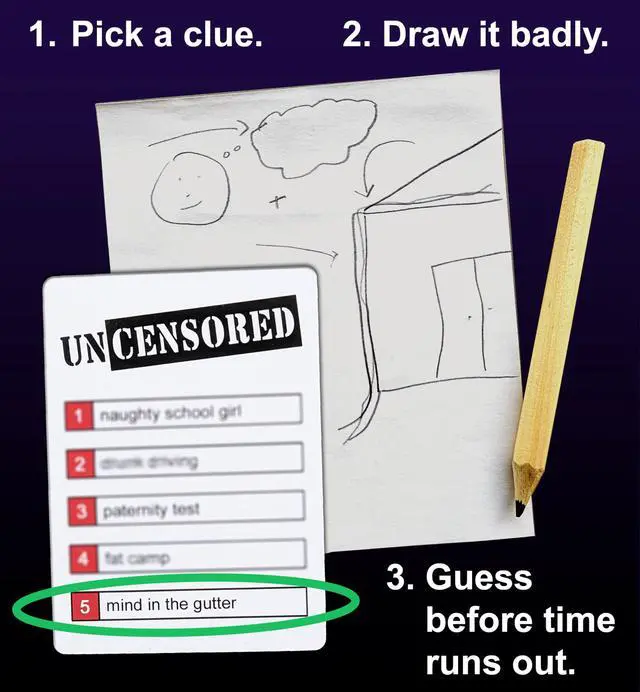 Alt view image 4 of 7 - Drawing Without Dignity Party Drawing Game Hilarious Sketching Game for Grown-Up Game Nights, Friends, Parties, Bachelorette Weekends & White Elephant Gifts