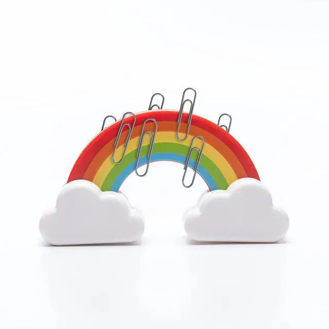Main image of Rainbow Paperclip Holder Magnet Office Desktop Desk Organiser by Mustard