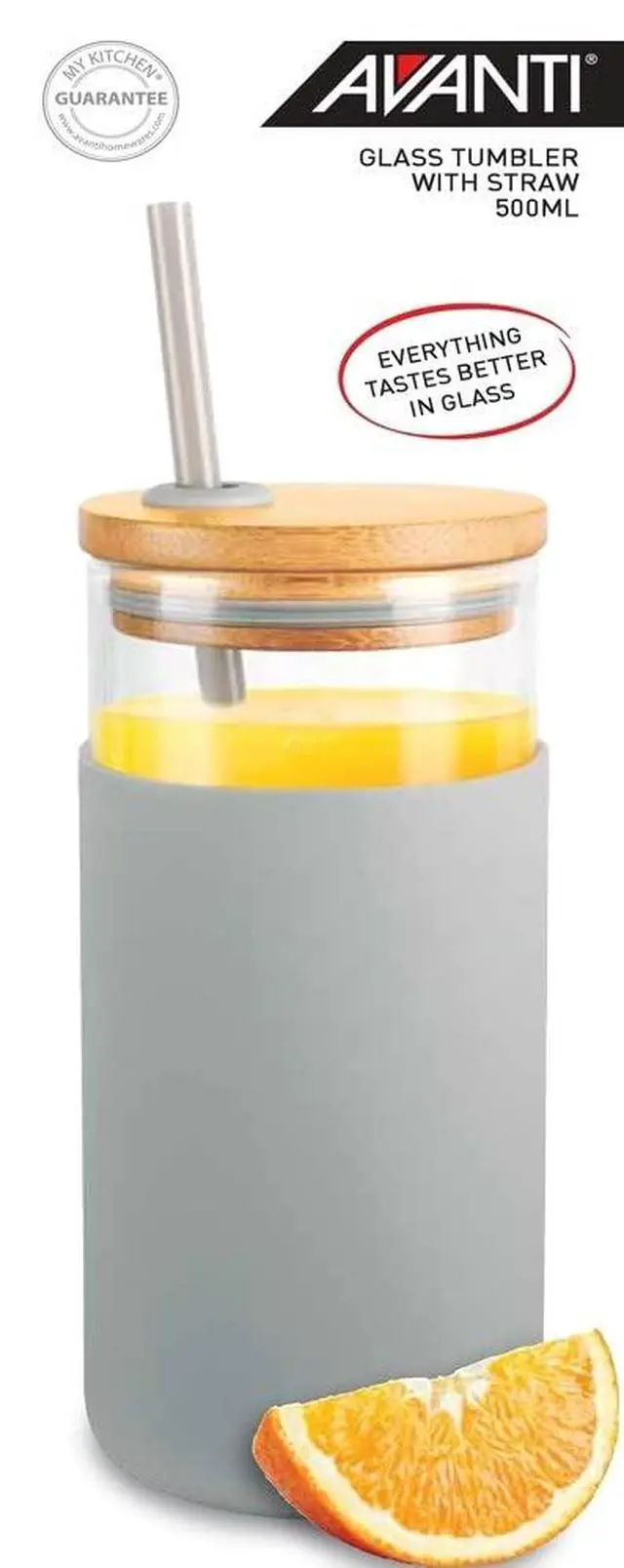 Alt view image 3 of 3 - Glass Smoothie Tumbler - 500ml - Grey