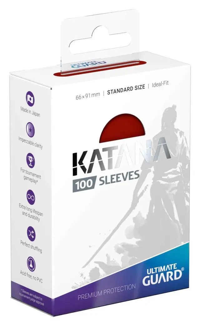 Alt view image 17 of 19 - Ultimate Guard Katana Sleeves Standard Size Red (100)