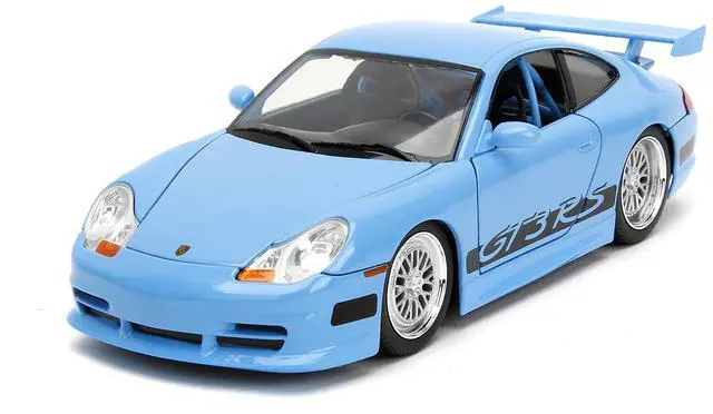 Alt view image 14 of 20 - Porsche 911 GT3 RS Light Blue with Black Accents "Fast & Furious" Movie 1/24 Diecast Model Car by Jada