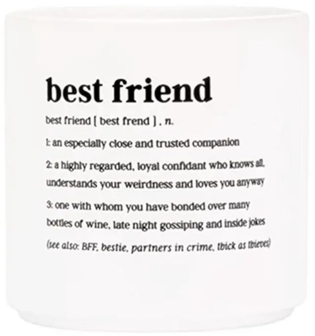 Main image of About Face Designs Defined Funny Gift Stoneware Planter, 4.5" Dia x 4.5" H, Best Friend