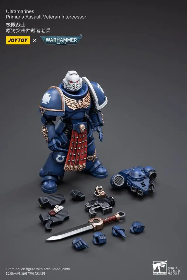 Alt view image 7 of 7 - BLOOMAGE JOYTOY (BEIJING) TECH Warhammer 40k: Ultramarines Primaris Assault Vet Intercessor 1:18 Scale Action Figure