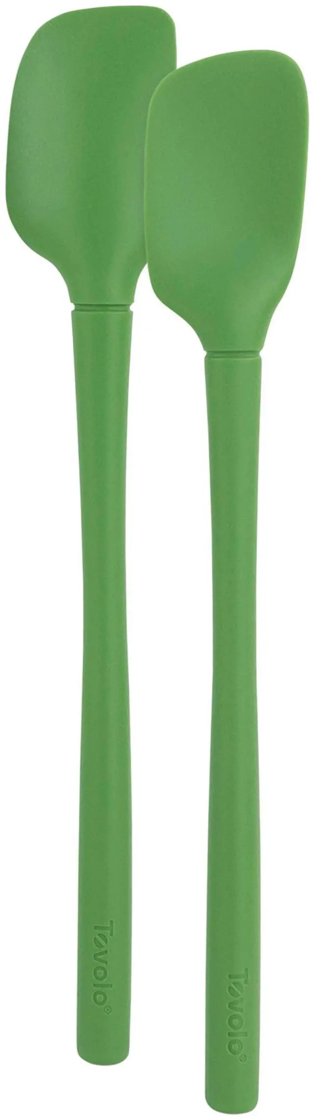 Main image of Tovolo Flex Core Mini Silicone Spatula Spoonula Set of 2 for Cast Iron Non Stick Cooking & Baking, Dishwasher Safe Spatula & Spoonula All Silicone Heat Resistant BPA Free Kitchen Utensil, Pesto Green