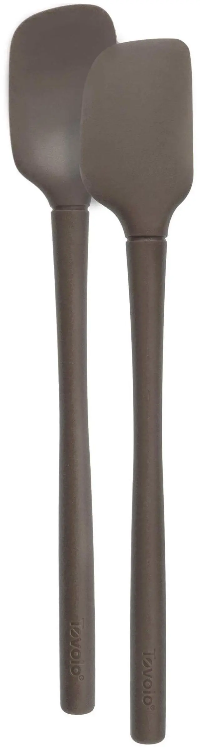 Main image of Tovolo Flex Core Mini Silicone Spatula Spoonula Set of 2 for Cast Iron Non Stick Cooking & Baking, Dishwasher Safe Spatula & Spoonula Silicone Heat Resistant BPA Free Kitchen Utensil, Charcoal Gray