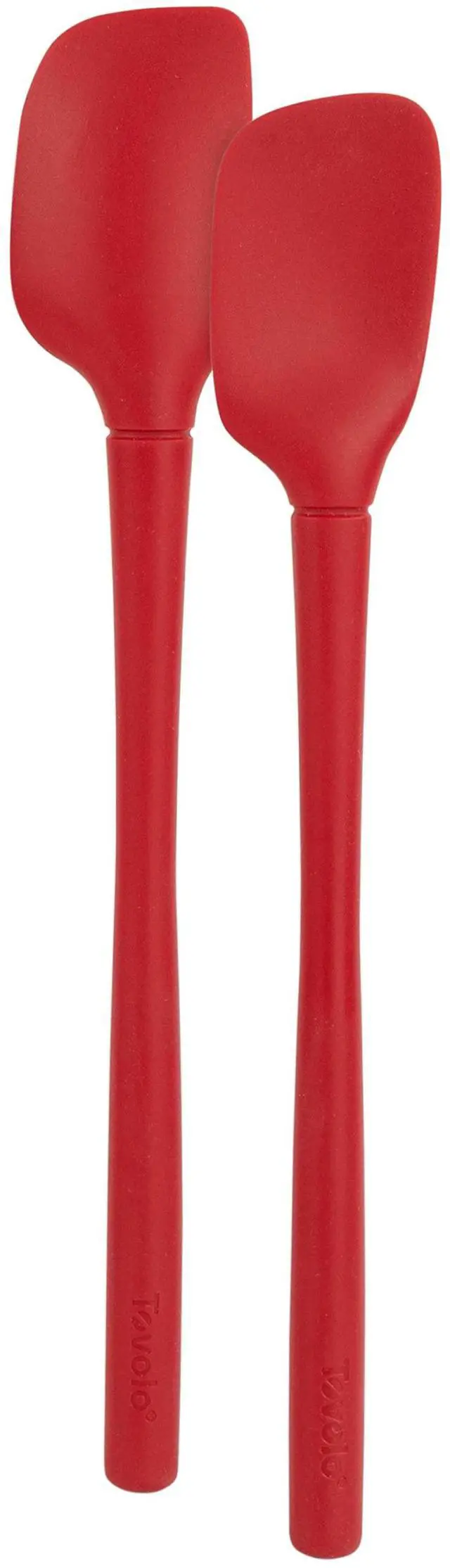 Main image of Tovolo Flex Core Mini Silicone Spatula Spoonula Set of 2 for Cast Iron Non Stick Cooking & Baking, Dishwasher Safe Spatula & Spoonula All Silicone Heat Resistant BPA Free Kitchen Utensil, Cayenne Red
