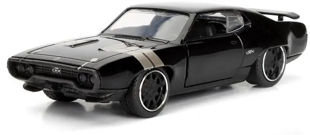 Alt view image 5 of 6 - Dom's Plymouth GTX Black with Silver Stripes Fast & Furious F8 "The Fate of the Furious" Movie 1/32 Diecast Model Car by Jada