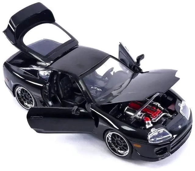 Alt view image 8 of 9 - 1995 Toyota Supra Black "Fast & Furious" Movie 1/24 Diecast Model Car by Jada