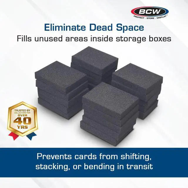 Alt view image 2 of 6 - BCW Monster Pads - 20 Pack | Card Dividers for Trading Card Storage Boxes | Acid-Free Foam Inserts | Expanding Foam Spacers for Cards | Protect & Organize Collectible Cards