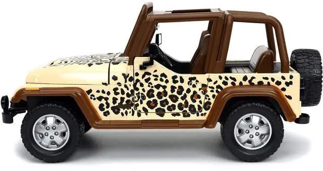 Alt view image 9 of 11 - 1992 Jeep Wrangler Tan and Brown with Graphics and Extra Wheels "Just Trucks" Series 1/24 Diecast Model Car by Jada