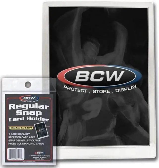 Main image of BCW Regular Snap Card Holder - 1 Count | Durable Baseball Card Protector | Versatile Plastic Card Holder for Collectors