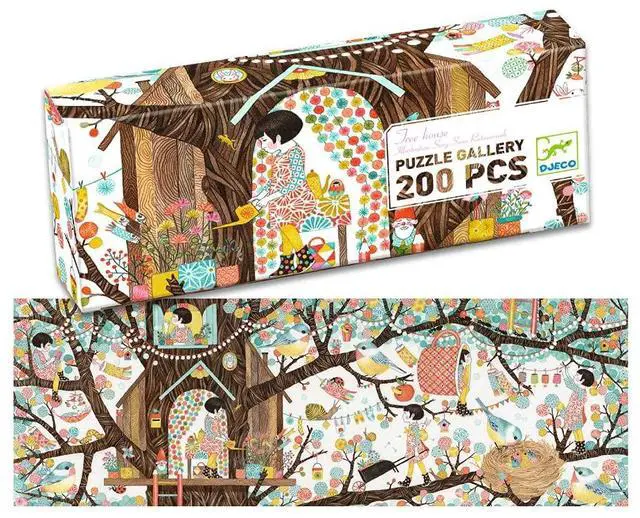 Main image of DJECO Gallery Jigsaw Puzzle + Fine Art Poster - Treehouse, Brown, 1000
