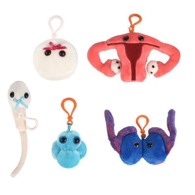 Alt view image 2 of 7 - GIANT MICROBES Lets Get it On Themed Gift Box, Funny Doctor Gifts, Funny Nurse Gift, Labor and delivery Nurse Gifts, Plush Keychain, Uterus Plush Toy, Reproductive System Model