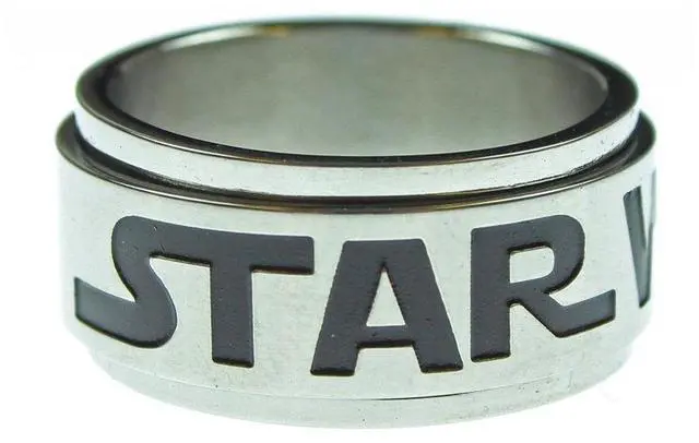 Main image of Star Wars Jewelry Men's Logo of Star Wars Stainless Steel Spinner Ring, Size 11
