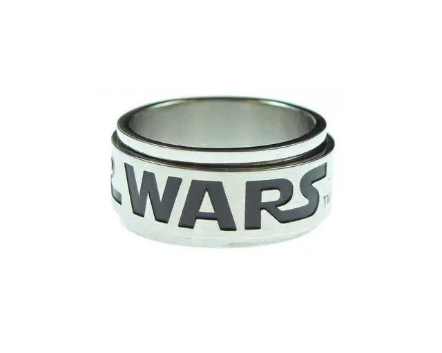 Alt view image 2 of 3 - Star Wars Jewelry Men's Logo of Star Wars Stainless Steel Spinner Ring, Size 11