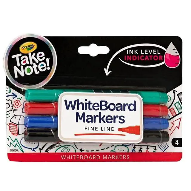 Alt view image 2 of 2 - Crayola Take Note Dry Erase Markers, Fine Line, 4 Count