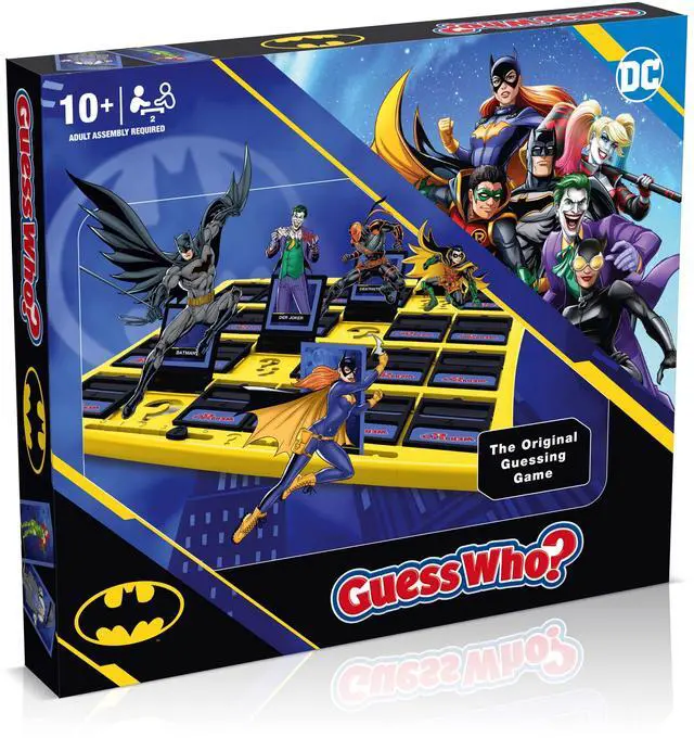 Main image of Winning Moves DC Comics Batman Guess Who? Board Game, Play with Your Favourite Gotham City Characters Age 6+ Including Batgirl, Robin, Joker and Harley Quinn, 2 Player Game for Ages 4 Plus