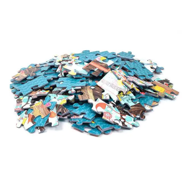 Alt view image 3 of 7 - DJECO Gallery Jigsaw Puzzle + Fine Art Poster - Treehouse, Brown, 1000