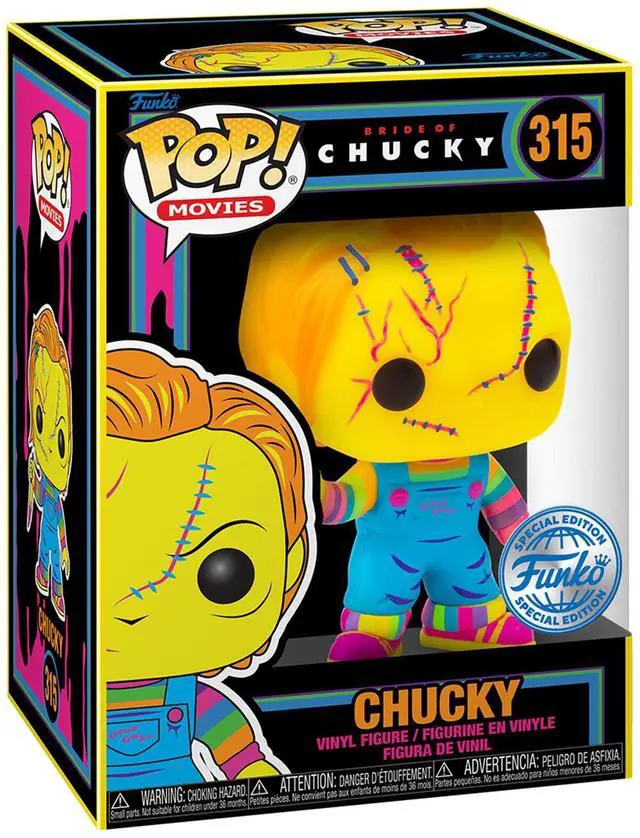 Alt view image 3 of 9 - Funko EE Child's Play POP Black Light Chucky Vinyl Figure