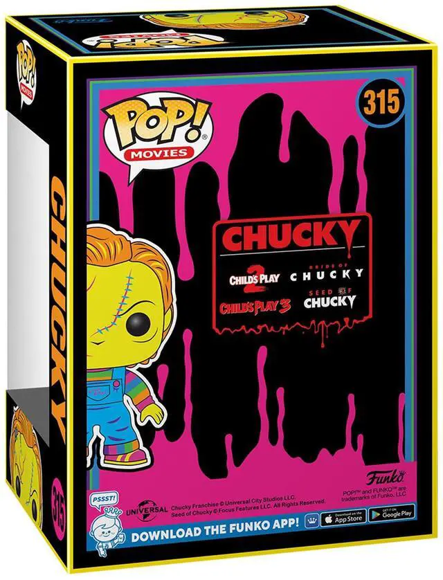 Alt view image 4 of 9 - Funko EE Child's Play POP Black Light Chucky Vinyl Figure