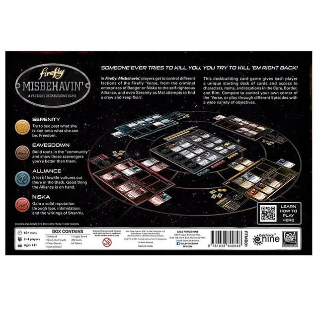 Alt view image 3 of 5 - Battlefront Miniatures/Gale Force Nine Firefly: Misbehavin' - A Factions Deckbuilding Game, Ages 14+, 2-4 Players, 60 Min