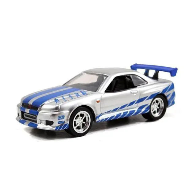 Alt view image 3 of 7 - Jada Toys Fast & Furious 1:55 Brian's 2002 Nissan GT-R R34 Build N' Collect Die-cast Model Kit, Toys for Kids and Adults, Blue