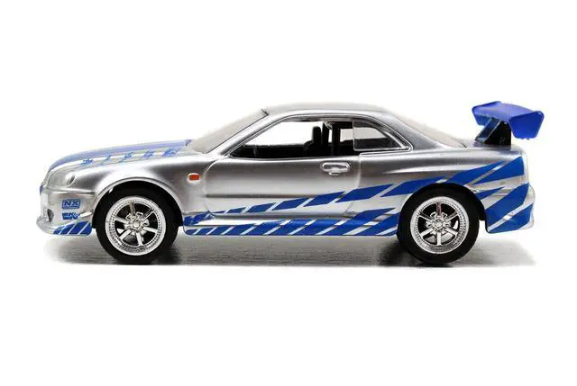 Alt view image 6 of 7 - Jada Toys Fast & Furious 1:55 Brian's 2002 Nissan GT-R R34 Build N' Collect Die-cast Model Kit, Toys for Kids and Adults, Blue