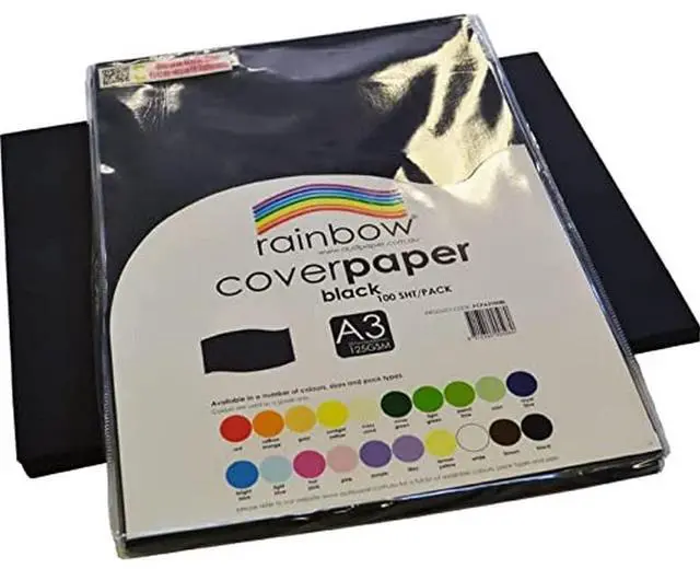 Main image of Rainbow A3 Cover Paper 100 Sheets, Black