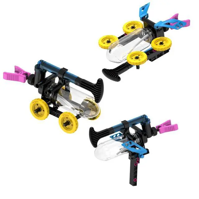 Alt view image 5 of 7 - Thames & Kosmos Water Power STEM Experiment Kit | Build Your Own Rocket-Propelled Cars, Boats, and More! | Explore Physics of Air & Water, Pneumatics | 6 Models | Full-Color Manual & Experiment Guide