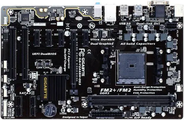 Main image of GIGABYTE F2A68H-DS3(rev.1.0) Socket FM2+ AMD A68H DDR3 64GB ATX