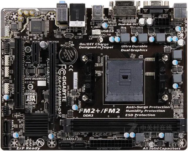 Main image of GIGABYTE F2A68HM-DS2(rev.1.0) Socket FM2+ AMD A68H DDR3 64GB Micro ATX