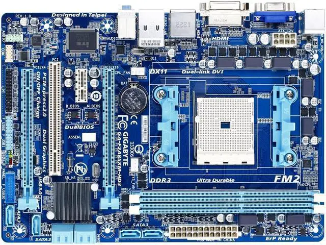 Main image of GIGABYTE GA-F2A85XM-HD3 Socket FM2 AMD A85X DDR3 64GB Micro ATX