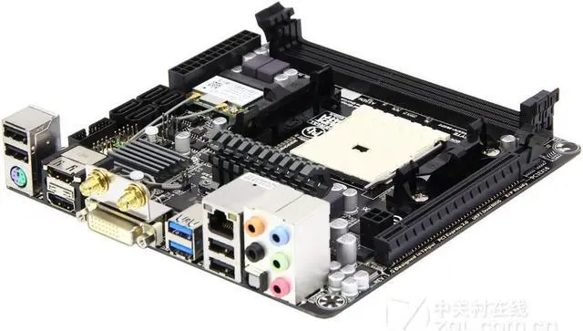 Alt view image 2 of 5 - GIGABYTE GA-F2A85XN-WIFI Socket FM2 AMD A85X DDR3 64GB Mini-ITX