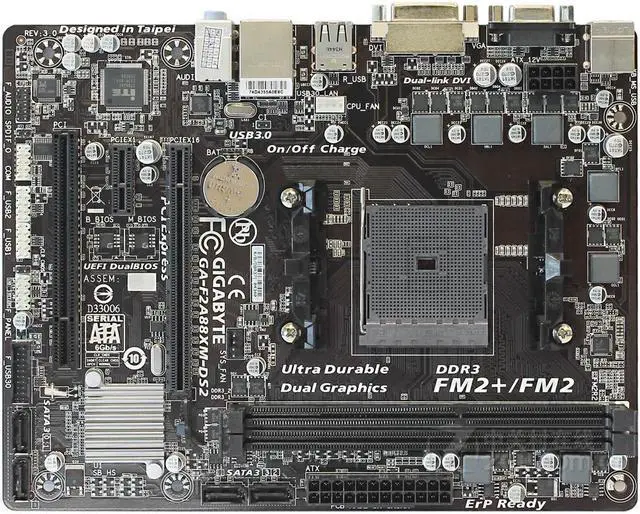 Main image of GIGABYTE F2A88XM-DS2(rev.3.x) Socket FM2/FM2+ AMD A88X DDR3 64GB Micro ATX