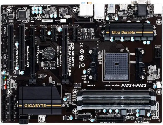 Main image of GIGABYTE F2A88X-D3H Socket FM2/FM2+ AMD A88X DDR3 64GB ATX